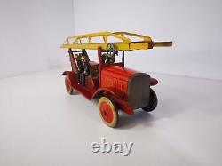 Camion de Pompier Mécanique JEP en Tôle Rare Années 20/30 Fonctionnel