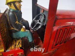 Camion de Pompier Mécanique JEP en Tôle Rare Années 20/30 Fonctionnel