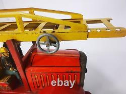 Camion de Pompier Mécanique JEP en Tôle Rare Années 20/30 Fonctionnel
