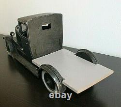 Camion plateau 1930 Citroen C4 original 40 cm jouet mécanique ancien en tole