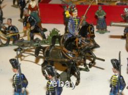 Cavalier & Soldat De Plomb Demi Ronde Bosse Toy Soldier Cbg Mignot Lucotte Heyde