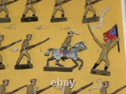 Cavalier & Soldat De Plomb Demi Ronde Bosse Toy Soldier Cbg Mignot Lucotte Heyde
