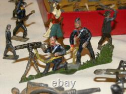 Cavalier & Soldat De Plomb Demi Ronde Bosse Toy Soldier Cbg Mignot Lucotte Heyde