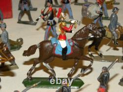 Cavalier & Soldat De Plomb Demi Ronde Bosse Toy Soldier Cbg Mignot Lucotte Heyde