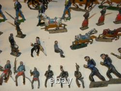 Cavalier & Soldat De Plomb Demi Ronde Bosse Toy Soldier Cbg Mignot Lucotte Heyde