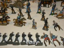 Cavalier & Soldat De Plomb Demi Ronde Bosse Toy Soldier Cbg Mignot Lucotte Heyde
