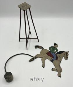 Cavalier en métal à balancier type soyeux de comptoir Fab. Artisanale Mi-XX°