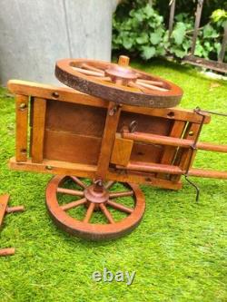 Charrette à bouf artisanale en bois 80 cm Objet décoratif rustique