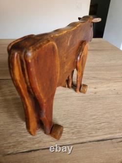 Charrette à bouf artisanale en bois 80 cm Objet décoratif rustique
