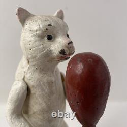 Chat Automate manuel en fonte statue boxeur 20 cm Jouet Déco