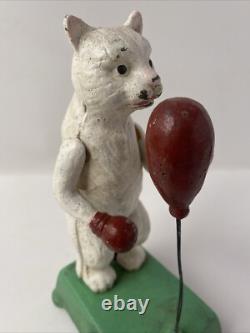 Chat Automate manuel en fonte statue boxeur 20 cm Jouet Déco
