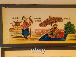 Cinq plaques lanterne magique Chine 19 ième siècle