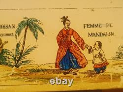 Cinq plaques lanterne magique Chine 19 ième siècle