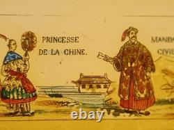 Cinq plaques lanterne magique Chine 19 ième siècle