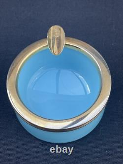 Coffret Ancien de 2 Jeux de Cartes Grimaud et 4 Cendriers Opaline Bleue Vertadec