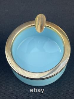 Coffret Ancien de 2 Jeux de Cartes Grimaud et 4 Cendriers Opaline Bleue Vertadec