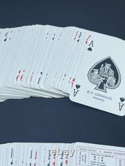 Coffret Ancien de 2 Jeux de Cartes Grimaud et 4 Cendriers Opaline Bleue Vertadec