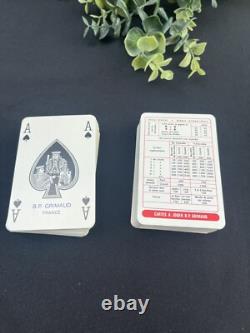 Coffret Ancien de 2 Jeux de Cartes Grimaud et 4 Cendriers Opaline Bleue Vertadec