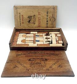 Coffret Jeu de Construction en Pierre Cahiers de Modèles Le Castor 1880