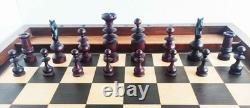 Coffret échiquier XIXe siècle, taille XL + échecs style Régence, roi 82mm