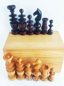 Coffret échiquier XIXe siècle, taille XL + échecs style Régence, roi 82mm