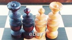 Coffret échiquier XIXe siècle, taille XL + échecs style Régence, roi 82mm