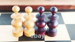 Coffret échiquier XIXe siècle, taille XL + échecs style Régence, roi 82mm