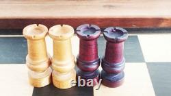 Coffret échiquier XIXe siècle, taille XL + échecs style Régence, roi 82mm