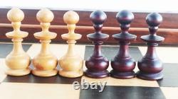 Coffret échiquier XIXe siècle, taille XL + échecs style Régence, roi 82mm