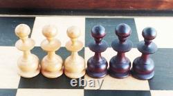 Coffret échiquier XIXe siècle, taille XL + échecs style Régence, roi 82mm