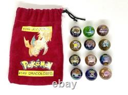 Collector Lot Complet 12 Anciennes Billes Pokémon Avec Son Sachet Dracolosse