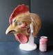 Coq Masque Ancien Adulte T&eacute;te Enti&eacute;re Carton Peint Circa 1900 Rooster