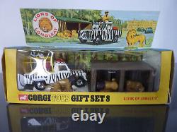 Corgi Toys Coffret cadeau 8 Land Rover Lions of Longleat dans sa boîte d'origine