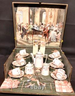 DINETTE ANCIENNE en porcelaine Mon gouter Dans son coffret Complet 1900