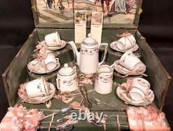 DINETTE ANCIENNE en porcelaine Mon gouter Dans son coffret Complet 1900