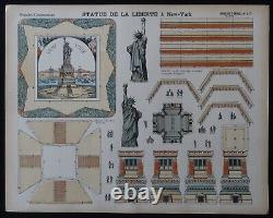 Découpage Statue de la Liberté New-York Image d'Epinal 417 Pellerin 49x39cm