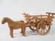 Dejou Charrette Avec Paire De Chevaux En Bois Longueur De 78 Cm