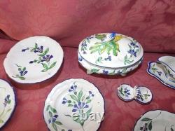 Dinette St Clément décor bleuets jouet ancien poupée service vaisselle