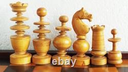 Échecs Régence, Roi 82mm, buis vernis + boite + coffret multijeux / Old Chess