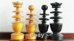 Échecs Régence, Roi 82mm, buis vernis + boite + coffret multijeux / Old Chess