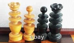 Échecs Régence, Roi 82mm, buis vernis + boite + coffret multijeux / Old Chess