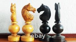 Échecs Régence, Roi 82mm, buis vernis + boite + coffret multijeux / Old Chess