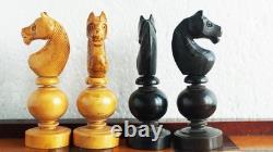 Échecs Régence, Roi 82mm, buis vernis + boite + coffret multijeux / Old Chess