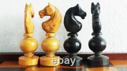 Échecs Régence, Roi 82mm, buis vernis + boite + coffret multijeux / Old Chess