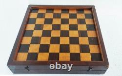 Échecs Régence, Roi 82mm, buis vernis + boite + coffret multijeux / Old Chess