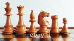 Échecs ancien type Hastings, France, 1900's King 90mm + coffret échiquier/back