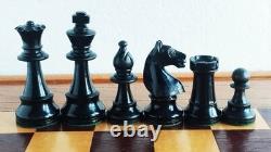 Échecs ancien type Hastings, France, 1900's King 90mm + coffret échiquier/back