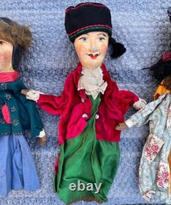 GUIGNOL bel ensemble Marionnettes à enfiler époque 1900 sortie grenier