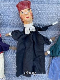GUIGNOL bel ensemble Marionnettes à enfiler époque 1900 sortie grenier