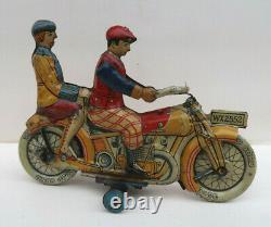 Gely Belle Moto Lithographiée Mecanique 15,5 Cm Germany 1910-20